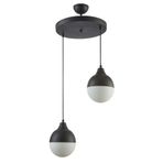 Modavize Vera modern Salon - Mutfak - Yatak Odası glop camlı 2 li sarkıt avize siyah 35 x 50