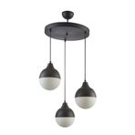 Modavize Vera modern Salon - Mutfak - Yatak Odası glop camlı 3 lü siyah sarkıt avize siyah 35 x 50
