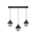 Modavize Vera modern Salon - Mutfak - Yatak Odası glop camlı siralı 3 lü siyah avize siyah 59 x 30