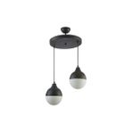 Modavize Vera Spor Modern Globe Camlı Siyah Sarkıt 2 Li Avize