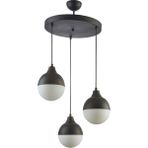 Modavize Vera Spor Modern Globe Camlı Siyah Sarkıt 3 Lü Avize