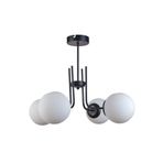 Modavize Vien Modern Tasarım Salon Yemek Odası Mutfak Siyah Renk Beyaz Camlı sarkıt 4 lü Avize Siyah Beyaz