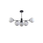 Modavize Violet Modern Tasarım Salon Mutfak Yatak Odası Siyah Renk Beyaz Camlı 6 lı Avize Siyah Beyaz 60 x 58