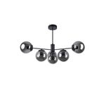 Modavize Violet Modern Tasarım Salon Mutfak Yatak Odası Siyah Renk Füme Camlı 6 lı Avize Siyah Füme 60 x 58