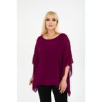 Modayız Büyük Beden Mor Şifon Bluz 38E-2405 - 56 - 58
