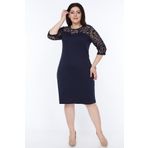 modayız Lacivert Floklu Elbise 2b-1032
