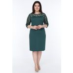 modayız Yeşil Floklu Elbise 15c-1034