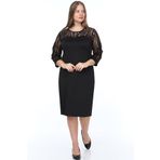 modayız Zebra Desen Flok Büyük Beden Elbise 15b-0896