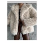 modazoom Yumuşak Dokunuşlu Oversize Premium Kürk Peluş Mont KREM
