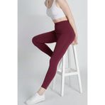 moddosa fashion Yüksek Bel Esnek Toparlayıcı Uzun Spor ve Günlük Tayt Bordo