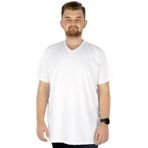 Mode 20032 Beyaz V Yaka Basic Erkek T-shirt