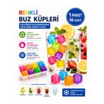 Mode Cool Renkli Buz Küpleri 10’lu Paket İçecek Soğutucu Kristal Küp