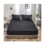 Mode More Siyah Renkli %100 Pamuklu Penye Kumaş Lastikli Fitted Çarşaf 180 x 200 cm