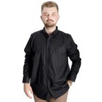 Mode XL 20360 Siyah Uzun Kol Gabardin Çift Cep Erkek Gömlek
