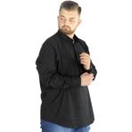 Mode XL 20388 Siyah Keten Likralı Uzun Kol Hakim Yaka Erkek Gömlek