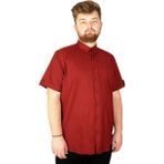 Mode XL 20389 Bordo Keten Likralı Cepli Erkek Gömlek