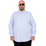 Mode XL 20399 Açık Mavi Saten Çizgili Erkek Gömlek