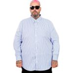 Mode XL 20399 İndigo Saten Çizgili Erkek Gömlek