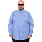 Mode XL 20399 Saks Saten Çizgili Erkek Gömlek
