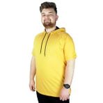 Mode XL 22117 Hardal Kapüşonlu Erkek T-shirt