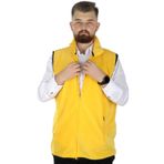 Mode XL 22549 Sarı Dik Yaka Fermuarlı Erkek Polar Yelek