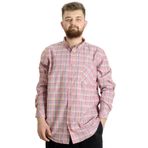 Mode XL 23300 Bordo Ekose Uzun Kollu Cepli Erkek Gömlek