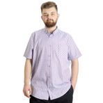 Mode XL 23301 Açık Mavi Ekose Kısa Kollu Erkek Gömlek