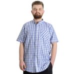 Mode XL 23301 Mor Ekose Kısa Kollu Erkek Gömlek