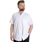 Mode XL 23302 Beyaz Gabardin Kısa Kol Tek Cep Erkek Gömlek