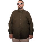 Mode XL 25604 Haki Cepli Gabardin Erkek Gömlek