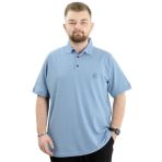 Mode XL Battal Beden Erkek Polo Yaka T-Shirt - Nakışlı Klasik Tasarım, Rahat ve Şık Plus Size Giyim,Geniş Beden Aralığı 20553 MAVI 8XL