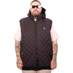 Mode Xl Büyük Beden Erkek Kapitone Yelek Siyah %100 Polyester Kısa Kol Düz Desen - 4XL