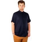 Mode XL Büyük Beden Erkek Kısa Kol Keten Likralı Gömlek - Rahat ve Şık Plus Size Giyim, Casual Moda,Geniş Beden Aralığı LACIVERT 3XL