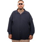 Mode Xl Büyük Beden Erkek Lacivert Antık Gömlek Uzun Kol Günlük Stil Bol Kesim - Antik Lacivert - 4XL
