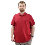 Mode XL Büyük Beden Erkek Tişört Polo Yaka Nakışlı LOGO M U24338 Lacivert-Bordo LACIVERT-BORDO 4XL