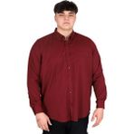 Mode Xl Büyük Beden Erkek Uzun Kol Gömlek Cepli Oxford U20367 Mürdüm - 3XL