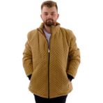 Mode Xl Erkek Büyük Beden Dik Yaka Ribanalı Kol Fermuarlı Mont U24611 Kahverengi - 4XL