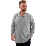 Mode Xl Erkek Gömlek Apas Yaka Uzun Kol Çağla Renkli Jakarlı Büyük Beden Sezonsuz - 7XL