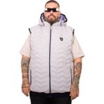 Mode Xl Erkek Kapitone Yelek 5XL Kolsuz Gri Düz Desenli %100 Polyester Büyük Beden U25722