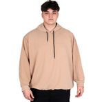 Mode XL U24167 Bej Kapüşonlu Erkek Sweatshirt