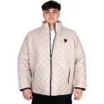Mode XL U24615 Dik Yaka Kapitone Bej Erkek Mont