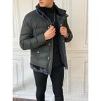 Modefendicom Mumlu Kumaş Yaka ve Alt Kısmı Kürk Detaylı Şişme Mont - Siyah - 2XL