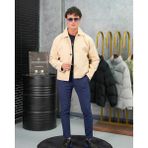 Modefendicom Orta Slim Fit Düğme Detaylı Kaşmir Kaban - Bej