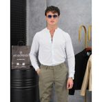 Modefendicom Pamuk Likra Hakim Yaka Gömlek - Buz Mavisi - 2XL