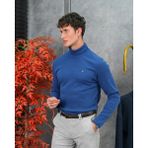 Modefendicom Slim Fit Italyan Kesim Tam Balıkçı Boğazlı Kazak - Parlament Mavisi