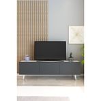 Model Ice 150 cm Tv Ünitesi – 3 Kapaklı Televizyon Ünitesi Modern Tv Sehpası | Televizyon Konsolu - Beyaz - Antrasit