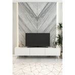 Model Vera 180 cm Televizyon Ünitesi 3 Kapaklı Tv Ünitesi – Modern Tv Sehpası | Televizyon Konsolu - Beyaz