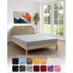 MODELHOME %100 Pamuk Penye Gri Lastikli Çarşaf Tek Kişilik 90x190 - 90 x 190 cm