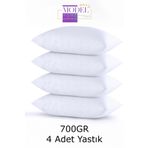 MODELHOME 4 Adet Boncuk Silikon Yastık (700 gram ) Antialerjik (50x70 Cm )