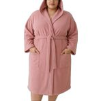 modelhome pamuklu kapşonlu büyük beden lacivert renkli bornoz 4xl-5xl-6xl-7xl ultra battal